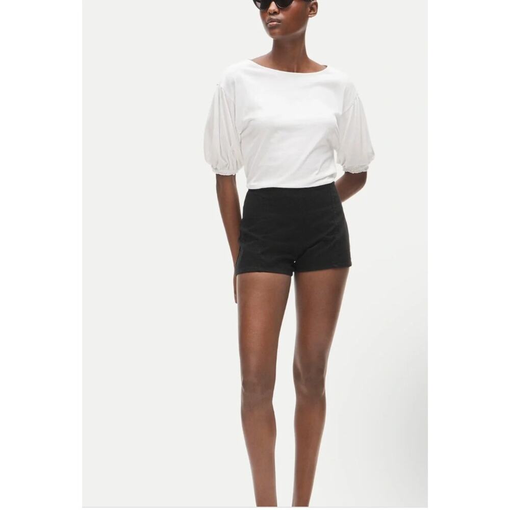 J. Crew Vintage Jersey White Puff Sleeve Blouson Top M White NWT Blouse Shirt - Picture 3 of 6